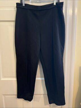 Elie Elie Tahari Black Scuba Knit Straight Leg Pleated Lounge Pants